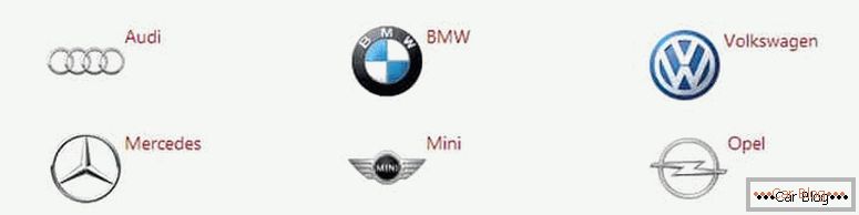 kje najti seznam blagovnih znamk nemških avtomobilov