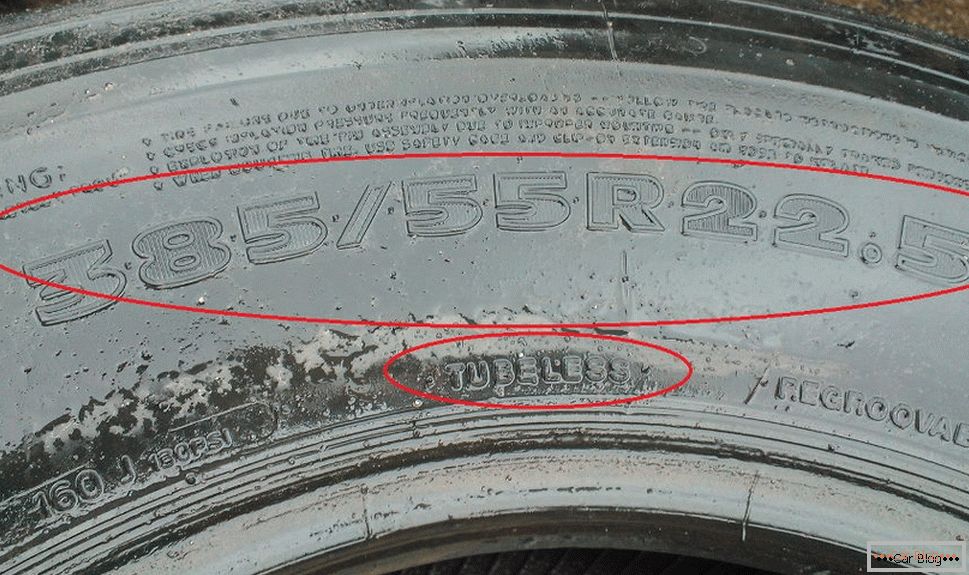 Označevanje pnevmatik brez zračnice
