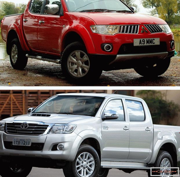 Автомобили из ряда лучших pickup tovornjakов - Toyota Hilux и Mitsubishi L200